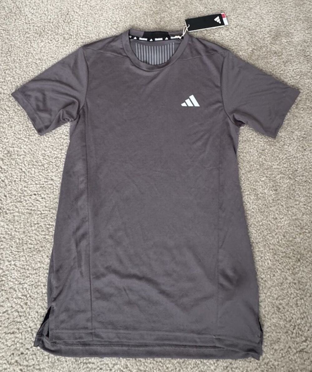 Adidas D4T HR Training Tee Men’s Small Gray Performance Athletic Gym Shirt NWT